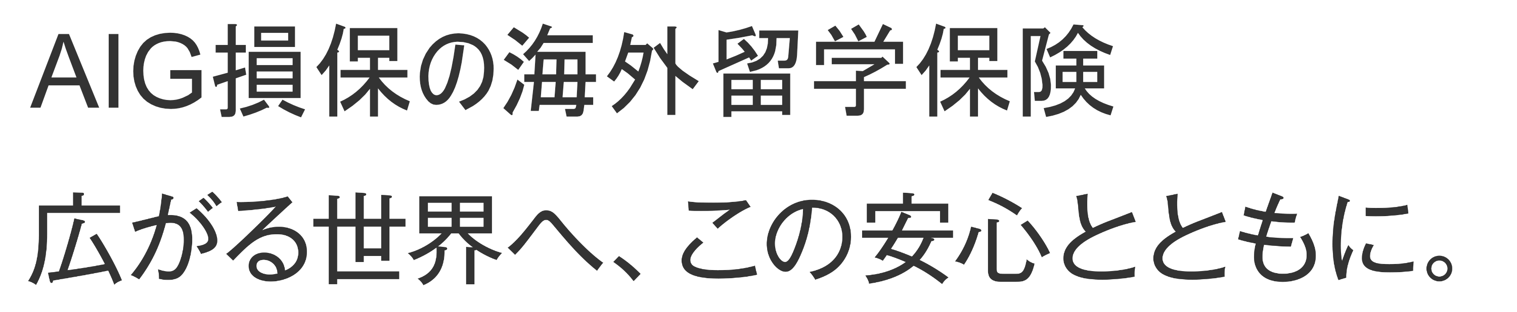 AIG損保の海外留学保険。広がる世界へ、この安心とともに。